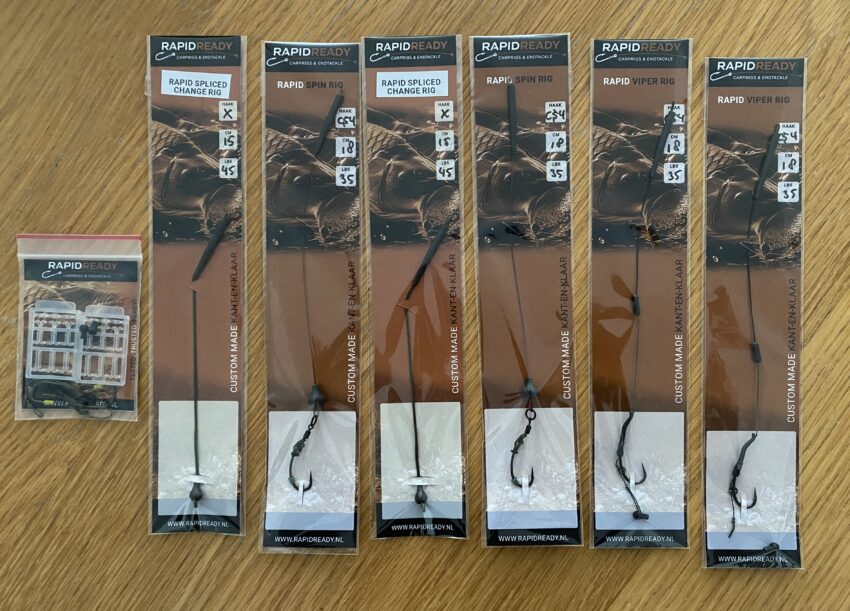 Op de foto een setje met diverse rigs